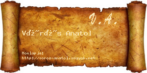 Vörös Anatol névjegykártya